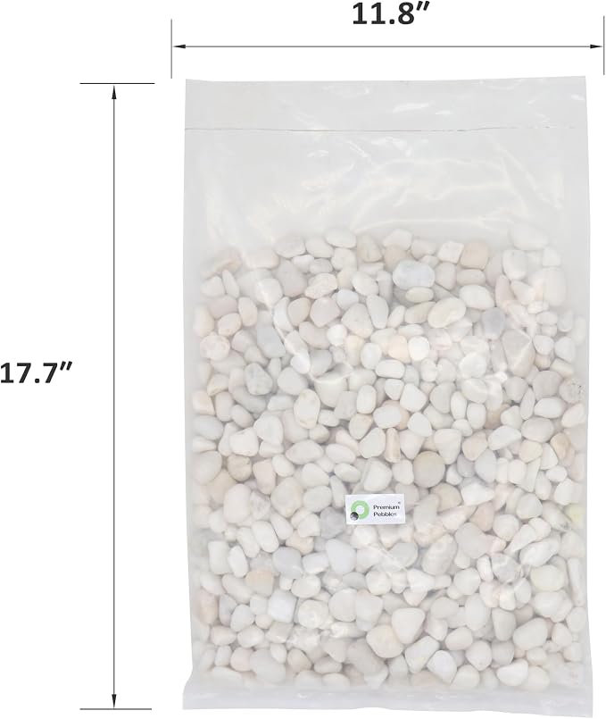 Rocks for Plants. White Lightly Polished Decorative Pebbles. 0.5 to 1 Inch 18 lbs. for Garden, Landscaping, Indoor, Vase fillers, Crafting, Succulents, pots, Plants