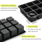 RooTrimmer 3 Inch Square Pots 2.9" Deep 18 Cell Seedling Trays with Water Collection Nursery 1020 Trays No Holes for Seeds Starting and Transplanting (20"x10",10 Sets)