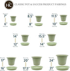 14 inch Round Classic Planter - Plastic Plant Pot for Indoor Outdoor Plants Flowers Herbs, Seafoam