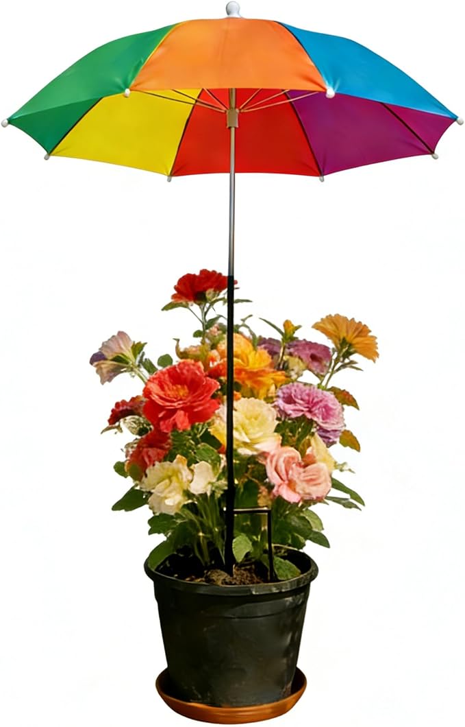 Upgraded Plant Umbrellas for Outdoor Plants, 26" Larger Garden Plant Umbrella Shade with Adjustable Hight, 43.4" Higher Sun Shade for Plants, Potted Plant, Garden Beds