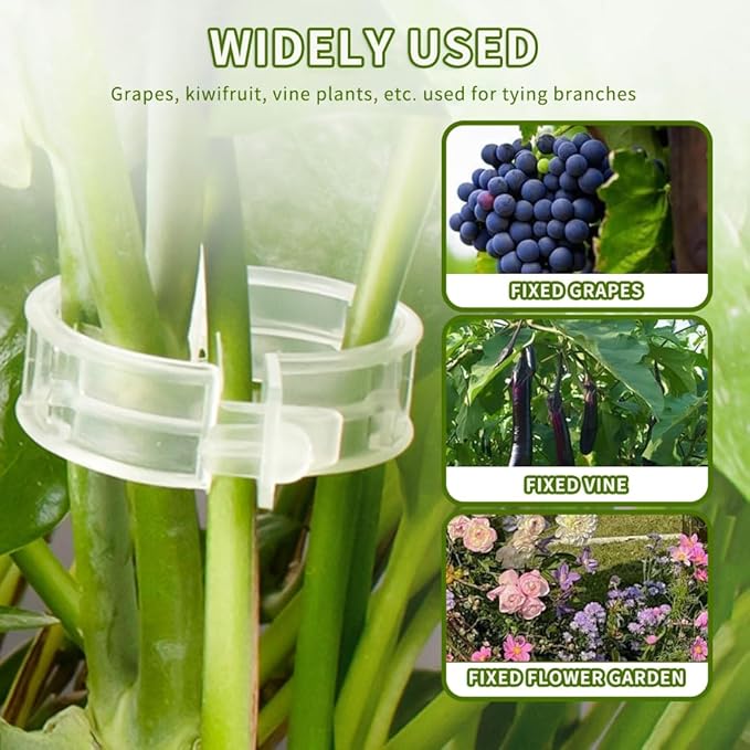 200Pcs Secured Plastic Plant Clips, New Combinable Plant Support Clips, Plant Clips for Climbing Plants, Tomato Grape Vine Vegetables Fixing Clips, Plant Clips for Trellis & Peony Cages