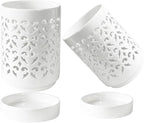 Orchid Pots with Holes 4 Inch, Ceramic Orchid Pot for Repotting with Saucers,More Ventilation Hole Easy Breathing, Plant Pot for Repotting Orchids and Other Flowers - Indoor/Outdoor