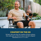 GCI Outdoor Comfort Pro Camping Chair | Collapsible Folding Chair with Durable Armrests, Drink Holder & Portable Carry Bag — Heathered Royal