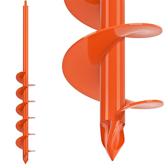 3.5 X 32 Inch Garden Auger Drill Bit for Planting Bulb Earth Post Hole Digger Tool Drill Augers for Digging Holes for Beach Umbrella, Fence Post, Planting Plants