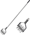 BARAYSTUS Rotary Cultivator Garden Tool, Adjustable Hand Tiller, Long Handle Cultivator for Aerating, Planting and Mixing Soil or Reseeding Grass