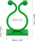 uxcell 100Pcs Plant Climbing Wall Fixture Clips, Plant Fixer Self-Adhesive Hooks Wire Fixing Supporting for Indoor Outdoor Decoration and Cable Wire Fixing (Green, 19mm/0.75")