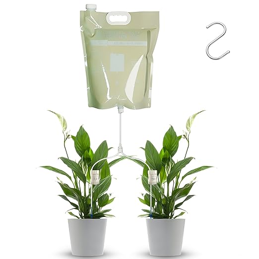 6.5L Plant Self Watering Bag,Automatic Plant Waterer-Dual Water Tube Design, Smart Timer Indoor Plant Watering System, Self-Watering System for Indoor Plants, Auto Watering for Plants