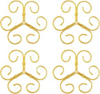 4Pcs Gold Plant Stem Support, Stable Support Stakes for Plants Stabilize, Outdoor & Indoor & Garden Plant Stakes for Healthy Growth (Flower Shaped Bracket B)