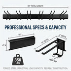 Aking Ace Garage Tool Organizer Wall Mount, 48-Inch Heavy Duty Garden Tool Rack for Shed, Holds 350lbs, Adjustable Storage Hanger for Shovel, Rake, and Power Tools