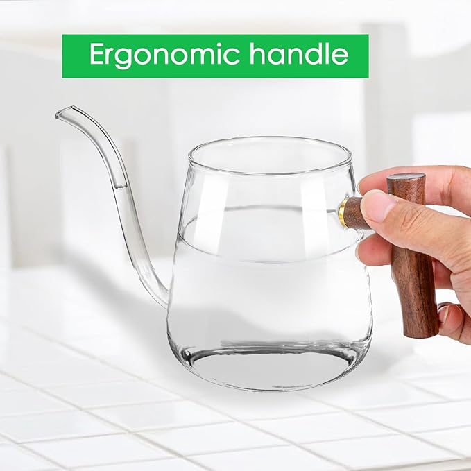 Watering Can Indoor Plants, 27 OZ Glass Watering Can, Long Curved Spout, Suitable for Indoor Plants, Bonsai Garden Flower Decoration