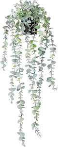 Clearain 1pcs Fake Hanging Plants, Artificial Small Potted Plants, Mini Faux Succulent Plant for Indoor Outdoor Aesthetic Office Living Room Shelf Home Decor (Eucalyptus leaves-1pcs)
