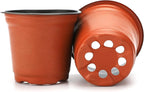 KINGLAKE 100 Pcs 4" Plastic Plants Nursery Pot/Pots Seedlings Flower Plant Container Seed Starting Pots,4 Inch,Red