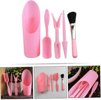 GALPADA Succulent Planting Tool Set with Cultivator, Potting Shovel, Cleaning Brush, and Soil Spoon, Pink Gardening Accessories for Indoor and Outdoor Plant Care