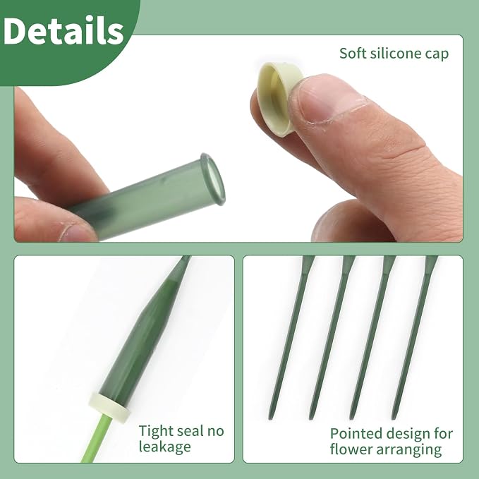 50 Pack Extendable Stem Water Tubes with Caps for Flowers, Extendable Vials for Floral Arrangements, Essential Florist Supplies (6 and 12 Inches)