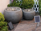 Tankana Solar Water Fountain Outdoor Garden Bubbler Large Water Feature Outdoor Fountains Solar Powered with Pebbles for Patio Deck Yard Home Decor Gray, 25 "L X 25" W X 17.5" H