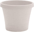 Bloem Terra 4" Diameter Round Vanilla Bean Resin Planter Pot with Pre-Drilled Drainage Holes for Indoor and Outdoor Gardening