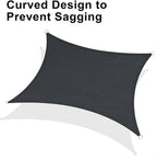 LOVE STORY Custom Size 10'x12' Graphite Grey Sun Shade Sail Rectangle UV Block Canopy Patio Sail Sunshades Fabric for Outdoor Garden Carport (We Make Custom Size)