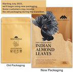 Premium Indian Almond Leave. Aquarium Decorations Size 6-9" Pack 50g(20-25 Leaves). Catappa Leaves Rich in Tannin. Superb to be Health Better, Vitality, Succesful Breeding! of Shrimp & Betta Fish Tank