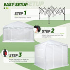 EAGLE PEAK 8x8 Portable Walk in Greenhouse, Pop Up Indoor Outdoor Greenhouse, Green House Kit with Zippered Roll-Up Doors and Windows, PE Cover, Clear/White