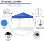 Canopy Tent, 10X10 FT Pop Up Canopy Outdoor Instant Tent Slant Legs with Carrying Bag, Portable Gazebo Shelter for Patio Deck Garden and Beach - 8X8 FT Canopy Cover, Blue