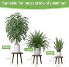 3-Pack Wood Plant Stands Indoor, Single Plant Stand for 6-12 Inch Pots, Mid-Century Modern Plant Stool, Tall Plant Stand for Large Plants Perfect Fit for Living Room, Balcony, Office