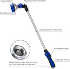 Watering Wand for Garden Hose, 24 Inch, Heavy Duty, 10 Spray Patterns, Thumb Control Hose Nozzle with 180° Pivoting Head, Ideal for Hanging Baskets, Plants and Shrubs