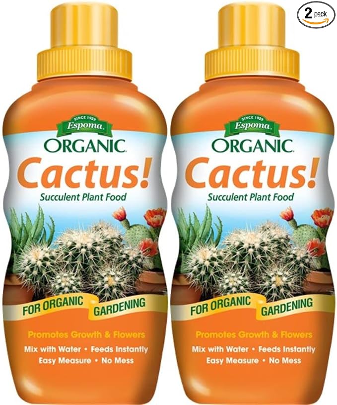 Espoma Organic Cactus! Plant Food, Natural & Organic Fertilizer for All Cactus, Succulents, Palm, and Citrus Both Indoors and Outdoors, 8 oz, Pack of 2
