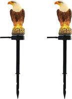 Eagle Figurine Garden Solar Stake Light Eagle Solar Lights Outdoor Decorative Bright Light Eagle Statue for Garden, Lawn, Patio, Yard Decoration（2pack）