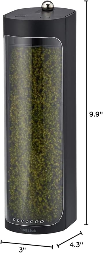 Moss Air – Living Moss Terrarium Humidifier | Soothing Mist Fountain & Ambient Light | Zen Desk Decor, Aesthetic Room Decor | Portable & Whisper-Quiet