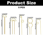 5PCS Gold Metal Trellis for Potted Plants, Plant Support Stake for Climbing Plants Indoor, Small Plant Support for Garden Indoor Houseplant, Flower Orchids Monstera Hoya Pothos Philodendron