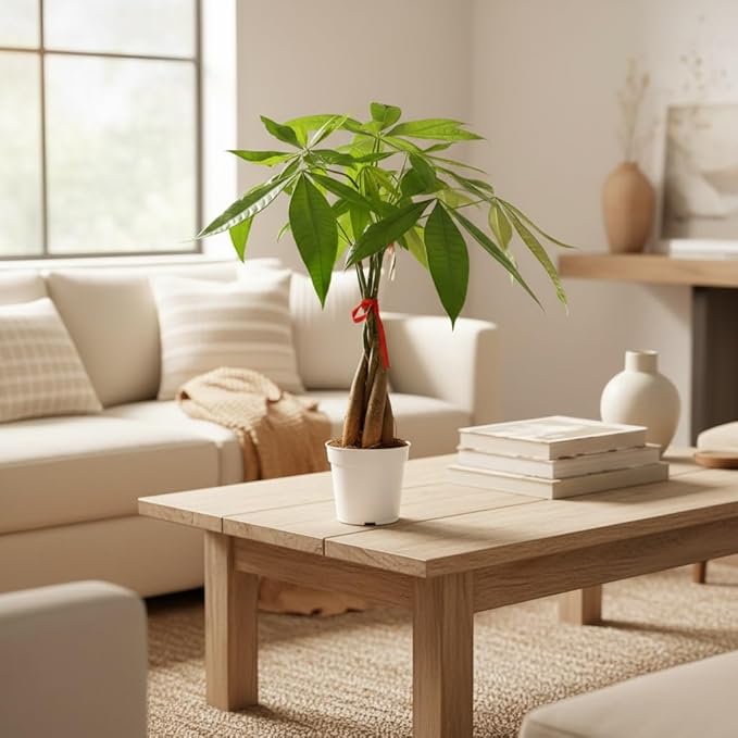 Money Tree Live Indoor Plant | 14-22 Inches Tall Bonsai | Easy to Grow Houseplant | Home, Office, or Room Decor | Birthday, Housewarming Gift in 4 Inch Pot