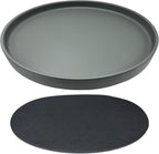 Yukfona Ceramic Plant Saucer Pot Tray 12 Inch, Planter Saucers 4 5 6 7 8 9 10 11 12 13 Inch for Indoors Outdoor, Durable Sturdy Flower Drainage drip Water Tray for Glazed Pots Base (12.7 Inch-Grey)
