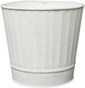 Hosley Metal Plant Pot White Wash Finish - 5" Dia x 4.8" H Flower Pots, Ideal for Farmhouse Décor, Planters for Outdoor Plants, Weddings, Gifts, Special Events Parties