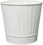 Hosley Metal Plant Pot White Wash Finish - 5" Dia x 4.8" H Flower Pots, Ideal for Farmhouse Décor, Planters for Outdoor Plants, Weddings, Gifts, Special Events Parties
