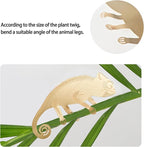 Rainteam Plant Animal Decor Brass Plant Charms for Live Plants Cute Animal Plant Hanger Ornaments for Pots Garden Plant Decorations Plant Accessories Gift for Plant Lovers(2 Chameleon)