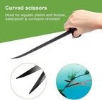 Catcan Quarium Aquascape Tools Kits, 4 in 1 Anti-Rust Aquatic Plant Aquascaping Tool Stainless Steel Black Tweezers Scissors Spatula for Aquarium Tank Clean Fish Tank Aquascape Tools Sets (black)