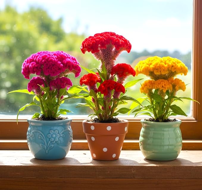 Seeds Cockscomb Coral Garden Dwarf Mix 200+ Seeds Brain Celosia Cristata Crested Cockscomb