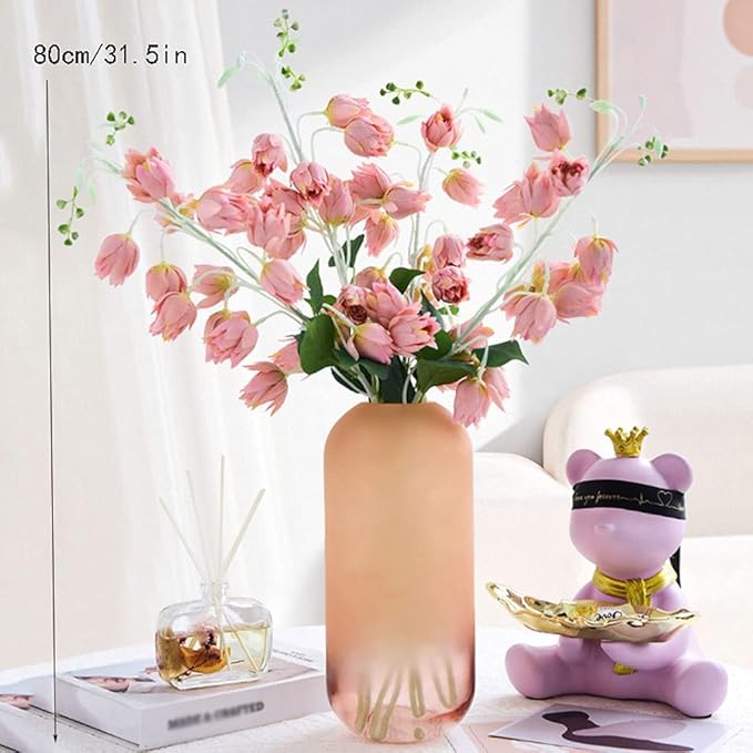 Fake Flowers Phoenix Orchid Artificial Flowers Fake Flowers Dining Flower Arrangement Decoration Living Room Bedroom Simulation Flower Dry Furnishings Flowers for Decoration (Color : 1) (1)