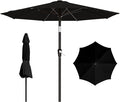 AreShark 9 FT Patio Umbrella for Outdoor, Outdoor Table Umbrella with Push Button Tilt and Crank, Outdoor Patio Umbrellas with 8 Sturdy Ribs for Market, Garden, Pool (Black)