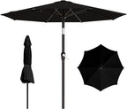 AreShark 9 FT Patio Umbrella for Outdoor, Outdoor Table Umbrella with Push Button Tilt and Crank, Outdoor Patio Umbrellas with 8 Sturdy Ribs for Market, Garden, Pool (Black)