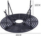 Plant Pot Grids 4PCS Plant Pot Soil Guard with Nails Grid Flower Cover Baby Safety Mouse Protector Repel Cats(Black Round 30cm)