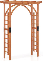 Giantex 85inch Wooden Garden Arch Wedding Arch for Ceremony, Garden Arbor Trellis for Climbing Plants Vines, Easy Assembly, Outdoor Flower Arches Wedding Arbor for Bridal Party