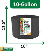 Smart Pot Soft-Sided Fabric Garden Plant Container Aeration Planter Pots, 10 Gallon, 5 Pack, Black