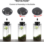 AREPK Desktop Glass Plant Terrarium with Grow Light (H:7.8" D:4"), for Succulent, Moss, Miniature Gardening Landscape, Betta Fish Tank, Office Home Decoration, Plant Lovers Gifts