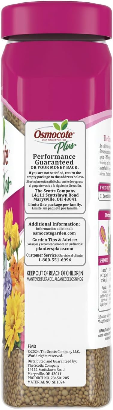 Osmocote Smart-Release Plant Food Plus Outdoor & Indoor₁, Granular Fertilizer with 11 Essential Nutrients, 2 lbs. (Pack of 12)