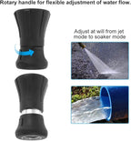 Fireman Hose Nozzle, 3/4" Garden Hose Nozzle, High Pressure Sprayer Nozzle for Car Washing, Patio Cleaning, Watering Lawn and Garden, Universal Fit Garden Hoses Black