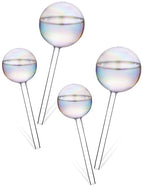 Tomorotec Iridescent Glass Self Watering Globes 4-Pack (2 Large+2 Small), Decorative Hand-Blown Rainbow Glass Watering Bulbs, Automatic Irrigation for Indoor & Outdoor Plants, Easy to Use and Maintain