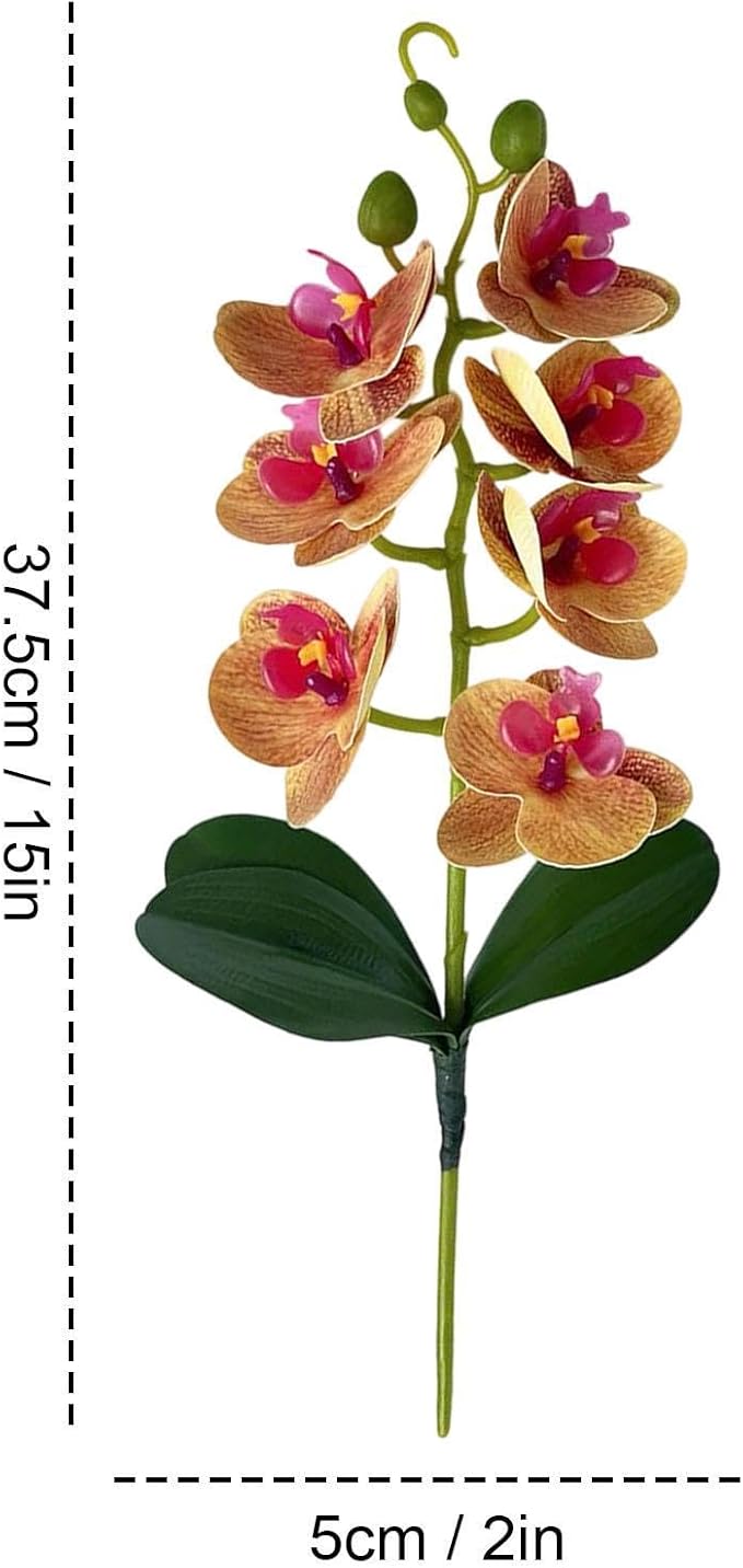 Fake Flowers, Elegant Realistic Design, PP, Orchid Decor Vase, Silk Bloom Arrangement, Long-Lasting, for Home, Bedroom, Bathroom, Living Room, Office