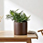 Metal Plant Pot with Drainage Hole,Mid Century Modern 7 inch Round Pot Indoor Outdoor Planters Gift for Decorative Pots of Tabletop Living Room Bedroom Coffee