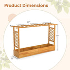 Happygrill 45" Raised Garden Bed with Trellis, 2 Pack Wood Planter Box w/Hanging Roof, 2 Side Trellises, Open-Ended Base for Flower, Climbing Plant, Plant Container for Garden
